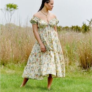 Poplin Floral Midi Dress